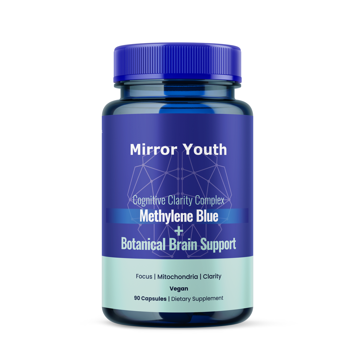 Methylene Blue Brain Supplement bottle with USP grade formula
