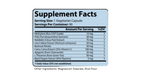 Methylene Blue Brain Supplement facts label showing USP grade methylene blue 12mg, PQQ 20mg, Lion's Mane 50mg, and 6 other botanicals per vegetarian capsule